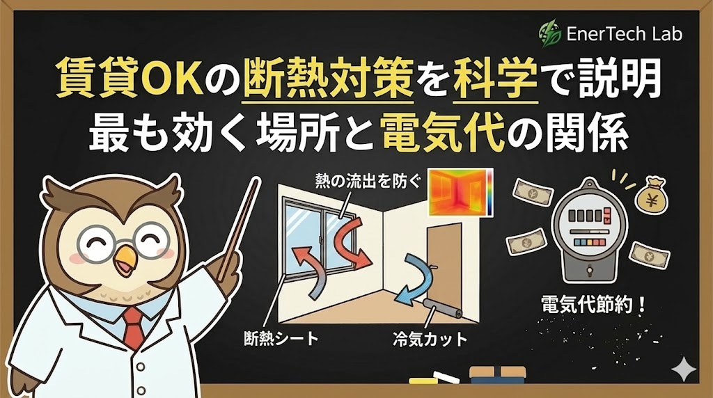 賃貸OKの断熱対策を科学で説明｜最も効く場所と電気代の関係